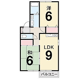 セジュールO.KA 2DKの間取図画像
