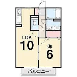 かもべ宮ノ丸 1階1LDKの間取り