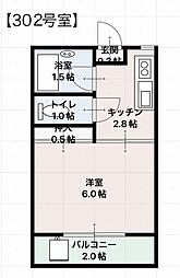 伊勢崎ハイツ 1Kの間取図画像