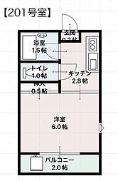 伊勢崎ハイツ 1Kの間取図画像