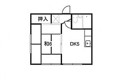 英ハイツ 1DKの間取図画像