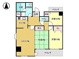 ダイアパレス追手前第3 3LDKの間取図画像