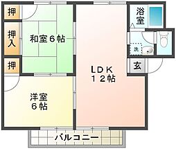 メゾン・ド・東雲A 2LDKの間取図画像