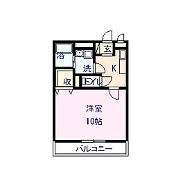 レインボーハイツ 1Kの間取図画像
