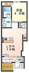 グランドコートN 1LDKの間取図画像