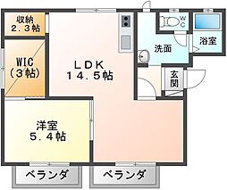 イクシィード江口 1LDKの間取図画像