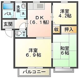 シャトレ庄内A 3DKの間取図画像