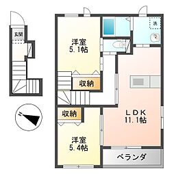 美らハウス 2LDKの間取図画像