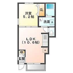 サニーミニヨンハウス3 1LDKの間取図画像