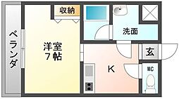 コンフォートメゾンNAGI 1Kの間取図画像