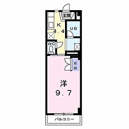 ベル・エール 1Kの間取図画像