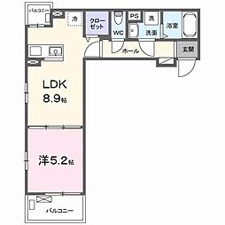 ＪＡＤＡ　Ｈｏｕｓｅ桜井 2階1LDKの間取り