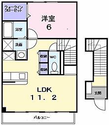 ネクスト・グランブルー2 1LDKの間取図画像