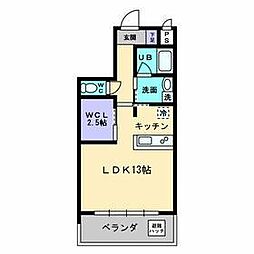 ドリームハウスしののめ ワンルームの間取図画像