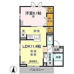 高知市南久万 賃貸新築アパート 2LDK 1LDKの間取図画像