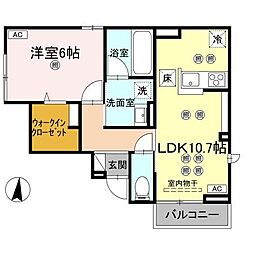 高知市南久万 賃貸新築アパート 2LDK 1LDKの間取図画像