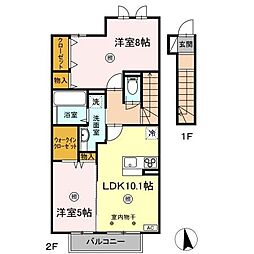 ソラーナ長崎 2LDKの間取図画像