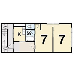 大前ビル 2DKの間取図画像