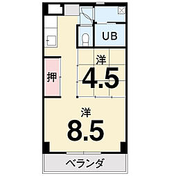 リヴェールマイム 1LDKの間取図画像