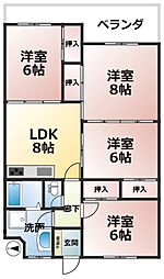 阿爽ビル 4LDKの間取図画像