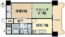 須賀ハイツ 2DKの間取図画像