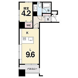 ヴァレーレ県庁前 1LDKの間取図画像