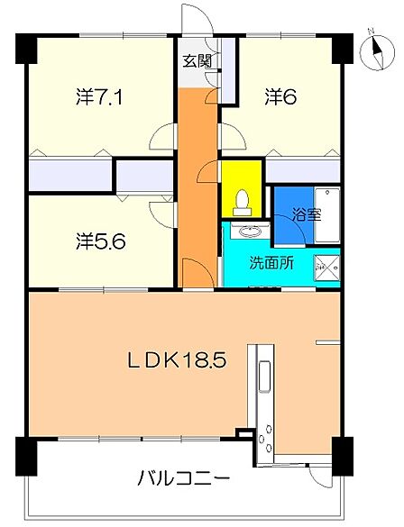 3LDK人気の間取