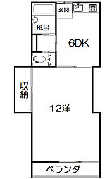 上原マンション 2Kの間取図画像