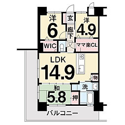 アルファスマート宇多津駅北 3LDKの間取図画像