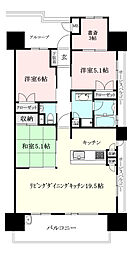 グランディア宮西 3SLDKの間取図画像