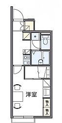 レオパレス松木 1Kの間取図画像