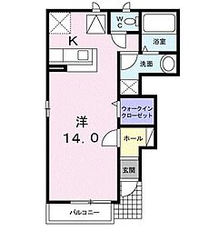 プロムナード本郷 1Kの間取図画像