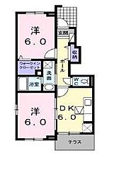 ジュネスSOGOC 2DKの間取図画像