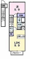 ソレイユ・アミュー北館 1LDKの間取図画像