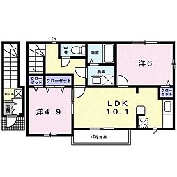 ブリーゼ・大生院 2LDKの間取図画像