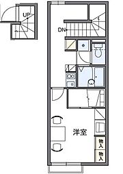 レオパレスワンダーランド4 1Kの間取図画像