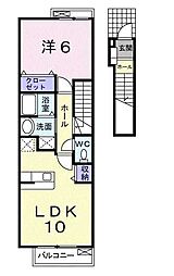 ラウルス.K 1LDKの間取図画像