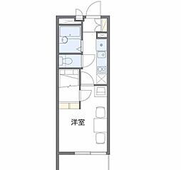 レオパレスIYO 1階1Kの間取り