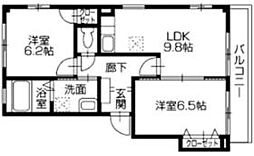 フォブール西泉 2DKの間取図画像