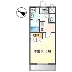 メルヴェーユ 1Kの間取図画像