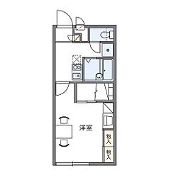 レオパレスPastello 1Kの間取図画像