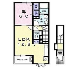 ウィンドフィル 1LDKの間取図画像