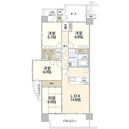 アルファステイツ木太八番館 4LDKの間取図画像