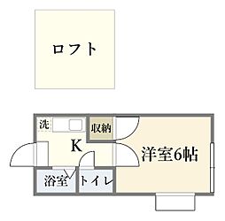 エクセルシャトー原の町 1Kの間取図画像