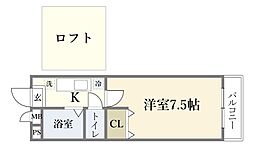 ヴァルーンレイム13 1Kの間取図画像