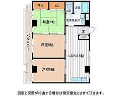 ホワイトヒルズ菜根 3LDKの間取図画像