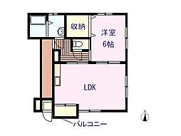コート・ピアス 1LDKの間取図画像