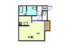 Maple弐拾四番館 1Kの間取図画像
