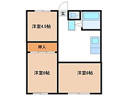 サンハイツB 3DKの間取図画像