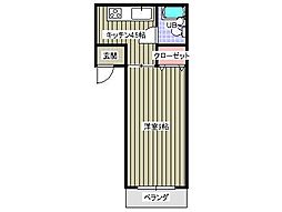 アーバンシェモア ワンルームの間取図画像